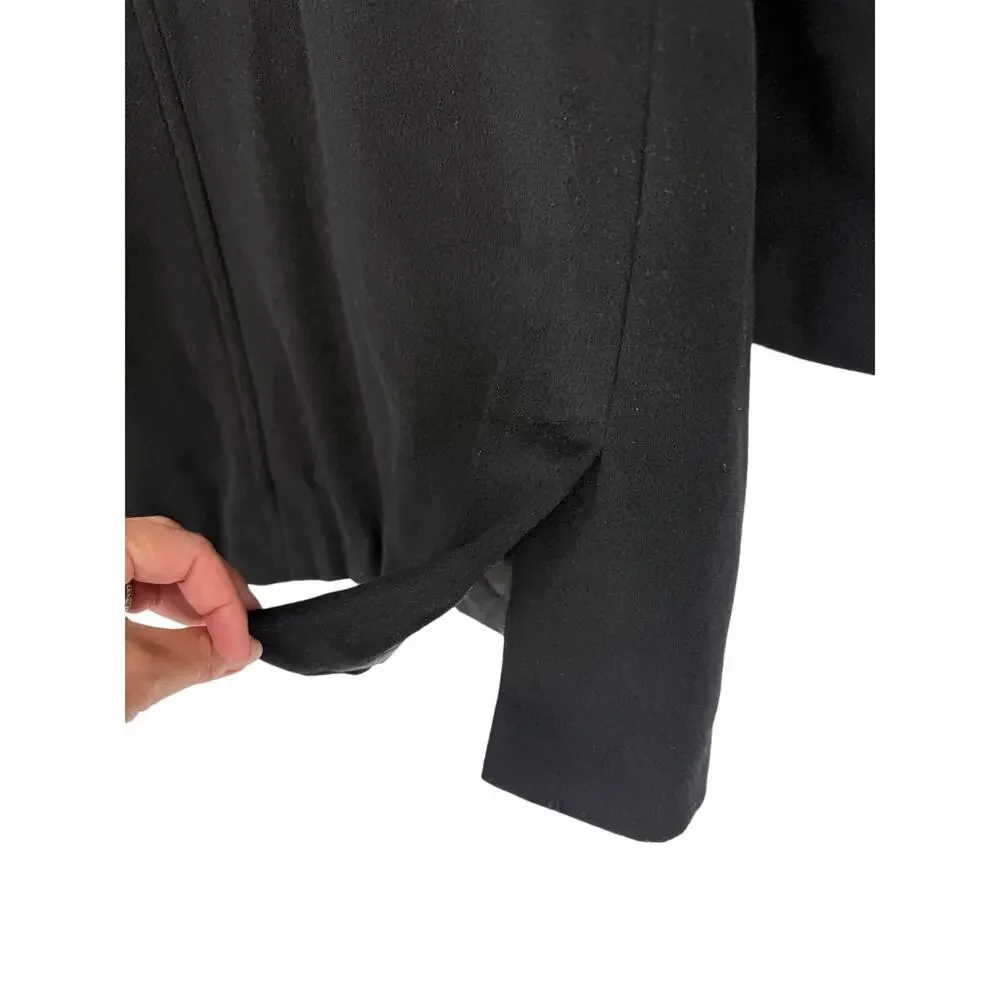 Lauren Ralph Lauren Green Label Wool Overcoat SZ L Black 100% Wool Classic